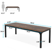 180 cm Extra Long Computer Desk, Large Ofiice Desk with Heavy Duty Metal Frame