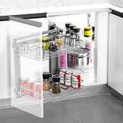 PullOut Kitchen Magic Corner Baskets Cupboard Larder Storage Shelf Rack Close UK