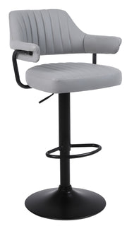 SET OF 2 PLUSH BAR STOOLS, GAS LIFT, BREAKFAST KITCHEN BAR PADDED ARMS & BACK