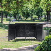 Double Wheelie Bin Storage Garden Rubbish Dustbin 2 Shed PE Rattan Store Cover
