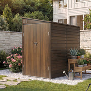 4.6 x 9 FT Metal Outdoor Storage Shed Lockable Double Door Steel Garden House