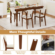 Sherpa Dining Chairs Set of 2 Modern Dining Chair w/Padded Seat-Walnut
