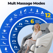 3D Smart Electric Full Body Zero Gravity Massage Chair Recliner Heating 12 Modes