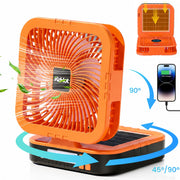Kehot Camping Fan 90° Oscillating Foldable Solar USB-C LED Light Power Bank