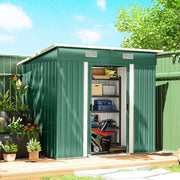 7 x 4ft Outdoor Garden Storage Shed for Garden Green Refurbished