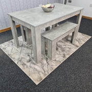 Grey kitchen Dining Table and 2 Benches setof 4 space saver dining room