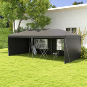 6m x 3m Garden Gazebo Marquee Canopy Party Tent Canopy Patio Dark Grey Outsunny