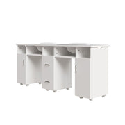 Pro Double Manicure Table Salon Nail Art Station Beauty Desk with Dust Collector