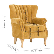 Accent Chair Upholstered Chenille Wingback Armchair Single Sofa Lounge with Stud