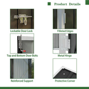 Garden Shed 10X12FT Metal Apex Roof Free Foundation Storage House Anthracite