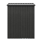 4.3 x 4.3ft Garden Storage Shed with Sliding Door Outdoor Patio Grey Wood Grain