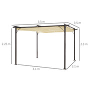 3.5x3.5M Pergola Gazebo Backyard Porch Awning Retractable Canopy Refurbished