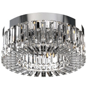Crystal Ceiling Light with 160 Crystal Pendants, Silver Tone