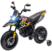 12V Licensed Kids Motorbike with Training Wheels, Yellow