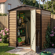 Metal Shed 4x6FT Outdoor Garden Storage Bike Waterproof Shed with Lockable Door