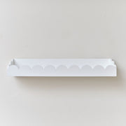 White Scalloped Wall Storage Shelf - 61cm shelving wall mounted decor wave
