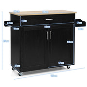 Kitchen Island Storage Trolley Rolling Cart Shelves Cupboard Cabinet Drawer Home
