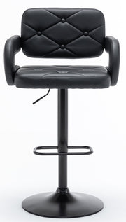 2 LARGE BAR STOOLS PLUSH SEAT GAS LIFT SWIVEL BREAKFAST KITCHEN BAR LARGE SEAT