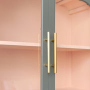 Arched Sage Green & Peach Wall Cabinet 79cm x 57cm