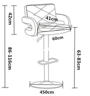 2 LARGE BAR STOOLS PLUSH SEAT GAS LIFT SWIVEL BREAKFAST KITCHEN BAR LARGE SEAT