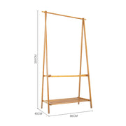 Heavy Duty Wooden Hanging Clothes Garment Rail Corner Open Wardrobe Storage Rack