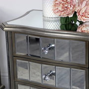 Pair mirrored bedside tables bedroom living room furniture French shabby chic