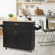 Kitchen Island Storage Trolley Rolling Cart Shelves Cupboard Cabinet Drawer Home