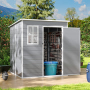 Large Plastic Shed 8x8 6x8 5x4FT Outdoor Garden Tools Storage House with 2 Doors