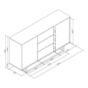 Loft Retro Industrial Modern Sideboard Vintage TV Unit Cabinet TV Stand