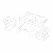 SunVilla Gibson 4PC Deep Seating Set Aluminium Sunbrella Garden Furniture Grey