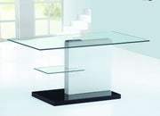 CLEAR GLASS COFFEE TABLE WHITE BLACK HIGH GLOSS SPIERS LIVING ROOM FURNITURE