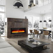 60inch LED Fireplace Media Wall Fire Wall Mounted Standing Electric Heater 12Col