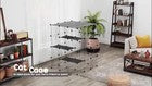 Large Cat Cage, Indoor Cat Enclosure, Four-Tier Cat Playpen with Hammock, Ramps