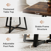 80cm Square Dinning Table for 4 People Industrial Kitchen Table with Metal Frame