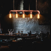 Industrial Pipe Chandelier 5 Way Pendant Ceiling Light Kitchen Dining Island E27