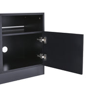 Black 70inch TV Stand Unit Cabinet with Electric Fireplace & 12 Colour LED Light