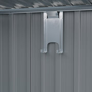5.5 X 5.5FT Metal Garden Shed Tools Bikes Storage House Shelter with Side Canopy