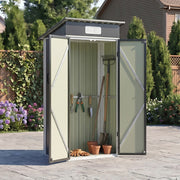 Metal Garden Shed 3X2FT Pent Roof Outdoor Tool Storage House with Lockable Door