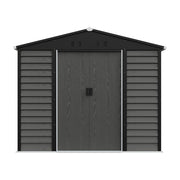 8 x 7FT Galvanised Garden Shed Apex Roof Outdoor Storage House with Foundation