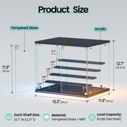 LED Display Case Glass Door RGB Light Music Rhythm 5-Tier Figure Cabinet Box