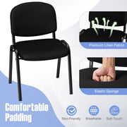5 Pack Stackable Office Conference Chairs Steel Meeting Room Armless Chairs