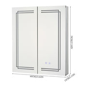 Bathroom Mirror Cabinet 600×700mm with LED Light Demister Shaver Socket Dimmable