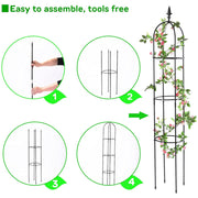 1x,2x Outdoor Garden Metal Obelisk Climbing Plant Support Frame Trellis 1.7M