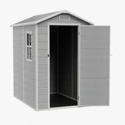 Grey Wood Grain Plastic Garden Shed 6x8 6x6 5x3 Outdoor Tool Bike Storage House