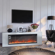 UK Electric Fireplace LED Mantel Wall Recessed Inset Fire 3-Sided Panoramic 50