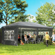 3 x 6m Heavy Duty Gazebo Marquee Party Tent with Storage Bag Grey