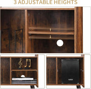 Record Player Stand with Vinyl Storage, Mid-Century Turntable 2, Brown