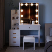 Dressing Table With Drawers Mirror Stool Set Makeup Desk Vanity Table Bedroom