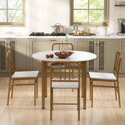 5 Pcs Dining Set Round Kitchen Table with 4 Matching Dining Chairs