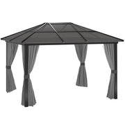 3.6 x 4m Aluminium Hardtop Gazebo Canopy with Polycarbonate Roof & Sidewalls